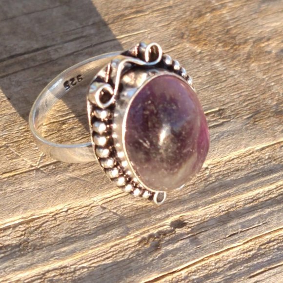 Jewelry - Genuine Amethyst Gemstone Silver 925 Ring Size 6.5